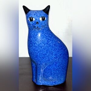 Vintage, Colbolt Blue Cat figurine. 10”